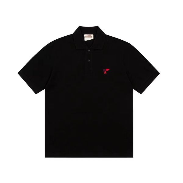 

brand 2023 designer men's t-shirt love embroidered polo short sleeve solid color slim fit women's polo shirt s-xl, White;black