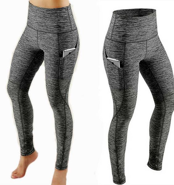 

high waist hip lifting fitness side pocket sports bottoming yoga pants female, White;red