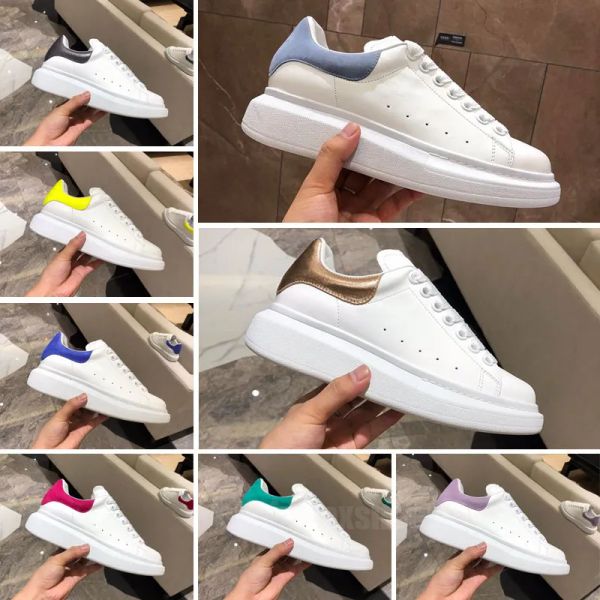 

designers mens casual shoes mccqueeness comfortable velvet leather women white black luxury flats trainer sneakers with box hy6p