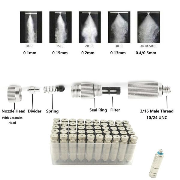 

dresses 50pcs high pressure atomizing misting nozzle sprayer fogging sprinkler for disinfection,booth sterilizing,patio garden, White;black