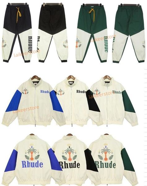 

rhude brand design men jackets spring summer long sleeve coat mens jacket us size s-xl, Black