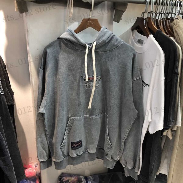 

men's hoodies sweatshirts forgiveness autumn and winter embroidery wash old men's and women's loose terry hoodie t230705, Black