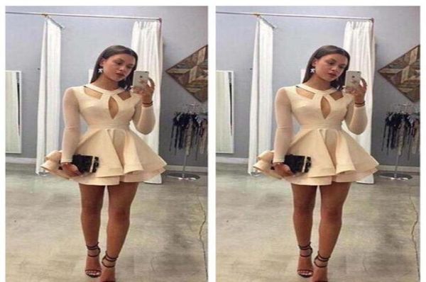 

2019 short with long sleeves homecoming dress a line juniors sweet 15 graduation cocktail party dress plus size custom made9604761, Blue;pink
