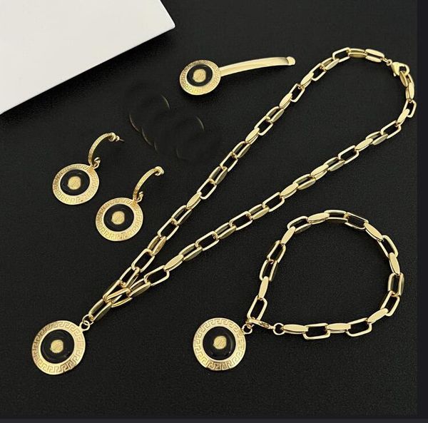 

beauty head vintage dropper enamel black resin embellishment necklace bracelet earring ring brass hairpin banshee luxury neck chain designer