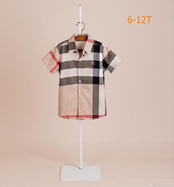 

designer kids plaid shirts summer children lapel short sleeve shirt big boys girls cotton clothing 512t a71784921968, White;black