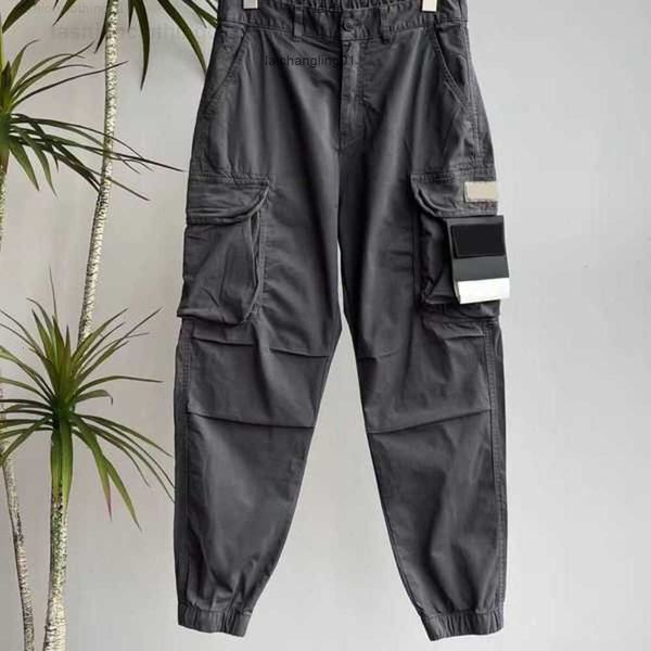 

men's pants designer mens stones islands men multi-pocket overalls women military feng shui wash plastic feet leisure high street j7le3, Black