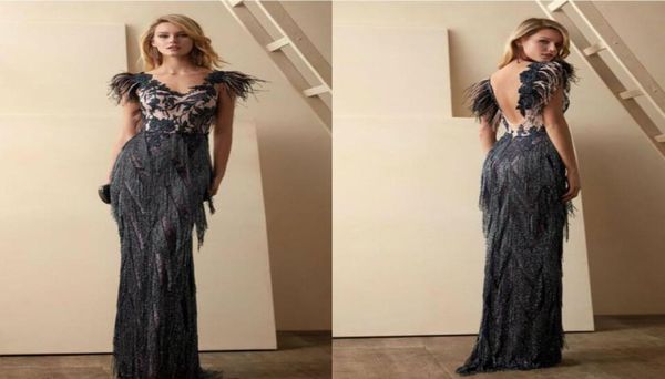 

2020 navy mother of the bride dresses feather tassel appliqued sheath plus size wedding guest dress floor length elegant evening g8967888, Black;red