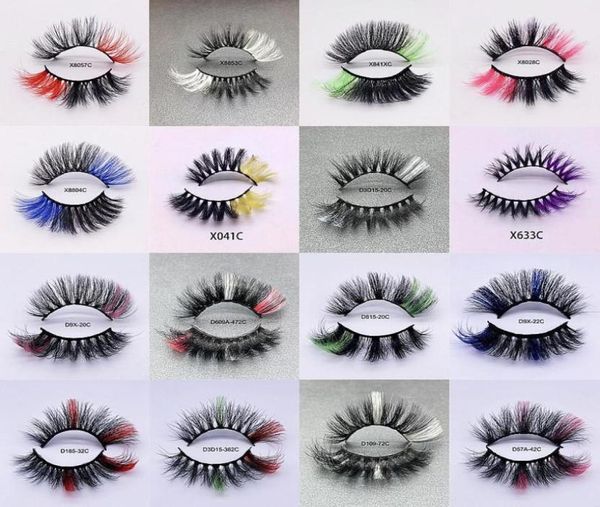 

false eyelashes mix color 15mm 20mm mink lashes ombre colorful bulk dramatic fluffy party colored for cosplay7150209