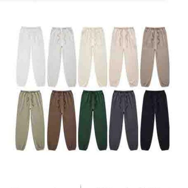 

solid color terry-back pants basic sports slim casual pants, Black;brown
