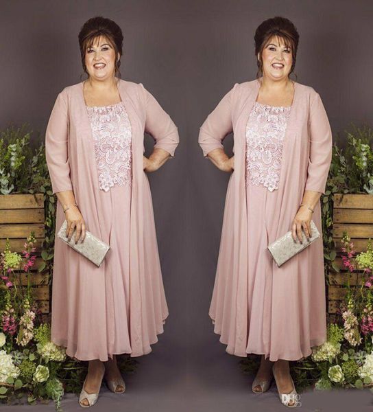 

plus size mother of the bride dresses with jacket chiffon a line lace evening gowns knee length wedding guest dress 9963678, Black;red