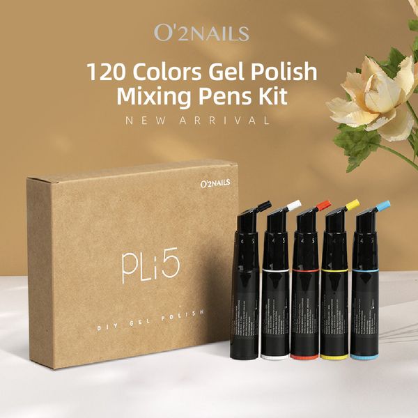 

nail gel o2nails semipermanent polish with 5 pieces diy mixing 120 color set lamp hybrid 230704, Red;pink