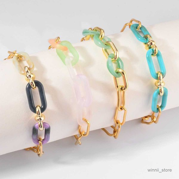 

charm bracelets statement stainless steel beads chain bracelet for women cuff pulseras bracelets bangles fashion jewelry gifts r230705, Golden;silver