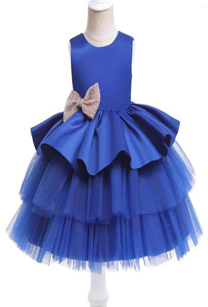 

girl dresses girls elegant prom gown bow lyaer party evening costume toddler baby tulle ball dress kids clothes 2023 summer formal2796677, Red;yellow
