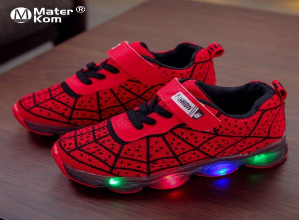 

sneakers size 2135 baby led shoes with lights mesh toddler for kids boys luminous girls glowing children 2210258070765, Black;red
