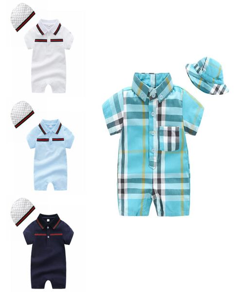 

baby plaid rompers set infant baby cotton striped jumpsuits kids lersure boy autumn romper suit toddler boy pocket onesies with ha8170024, White