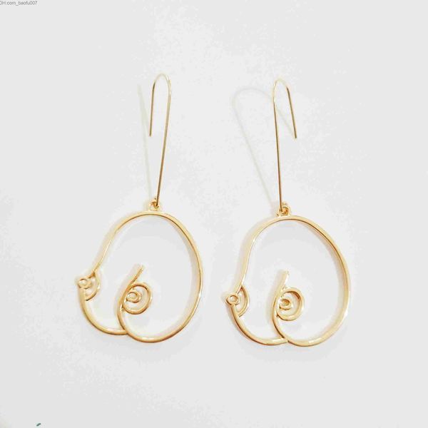 

charm 10 pairs/many fashionable jewelry metal appearance aesthetic female breast earrings z230706, Golden
