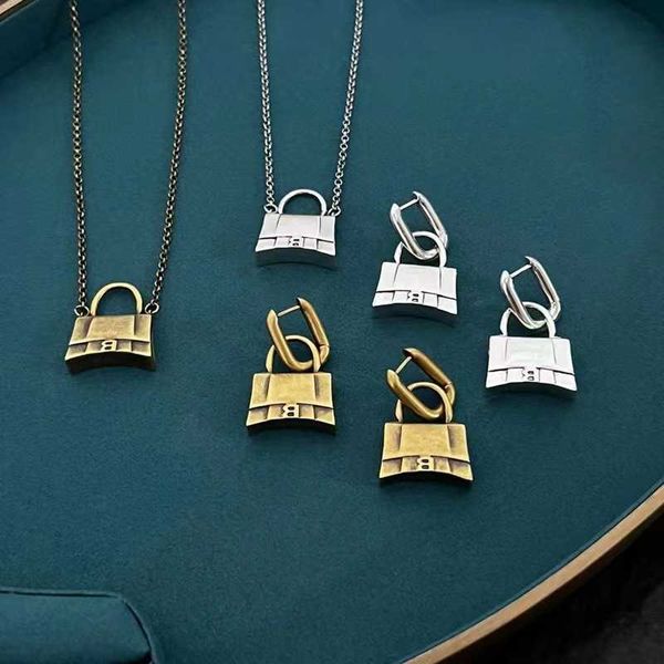 

designers jewelry necklace b's new style lock head letter b necklace earrings accessories women's fashion personality design colla, Silver
