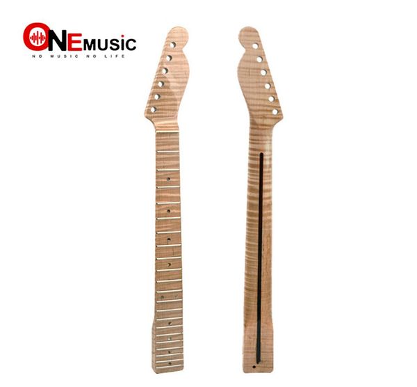 

21 fret tiger flame maple guitar neck replacement maple tl electric guitar neck with abalone dots natural glossy6234141