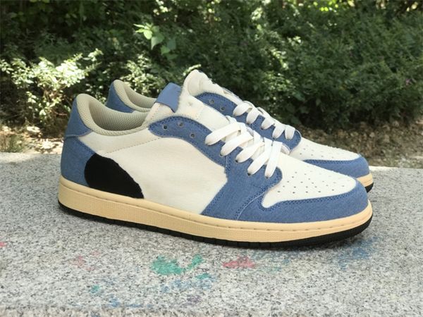 

basketball shoes 1s fabric denim blue white black jumpman 1 low og 2023 release outdoor sneaker sports with original box
