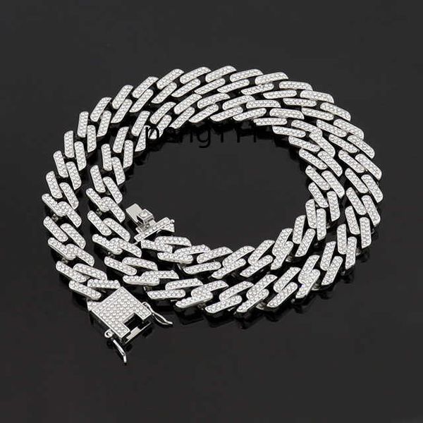 

iced new 13mm out moissanite cuban link chain necklace for men women, Silver