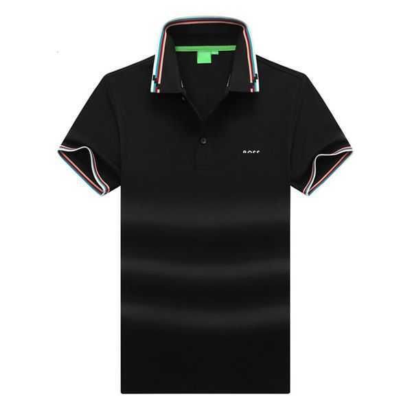 

fashion men's polo designer hugo logl boss polos short sleeve shirt luxury collar letter casual business embroidery t-shirt r79k, White;black