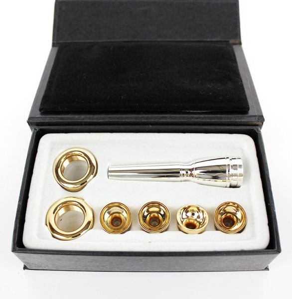 

new bb trumpet mouthpiece 6 pcs lot 2c 3c 2b 3b a multipurpose t adapter professional bb trumpet gold lacquer nozz3138273