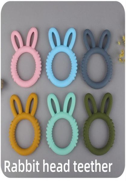 

baby teethers cartoon animal bunny rabbit head soothers toddler infant creative molar toy teether2700754