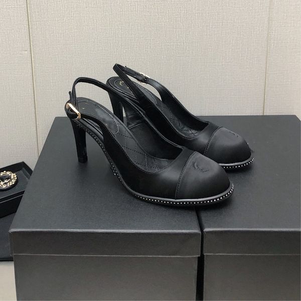 

designer high heels sandals brands embroidery logo silk pumps stiletto crystal rhinestone embellished slingback heeled slides pink black c d