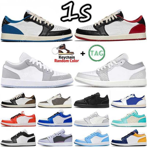 

jumpman 1 1s low mens basketball shoes black phantom fragment dark reverse mocha starfish true blue wolf grey tear away silver bred toe wome