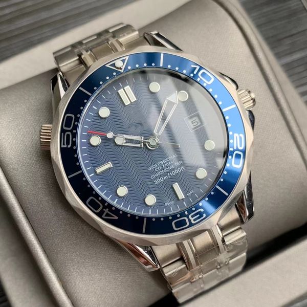 

ceramic bezel luxury watch 50th limited mens men automatic watches mechanical movement blue 300 wristwatches wistwatch, Slivery;brown