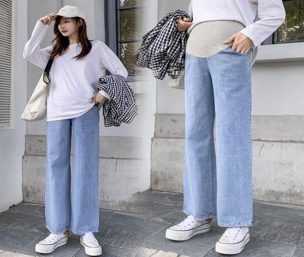 

6911 maternity pants spring autumn maternity jeans belly support loose pants support abdomen elastic waist trousers7912595, White