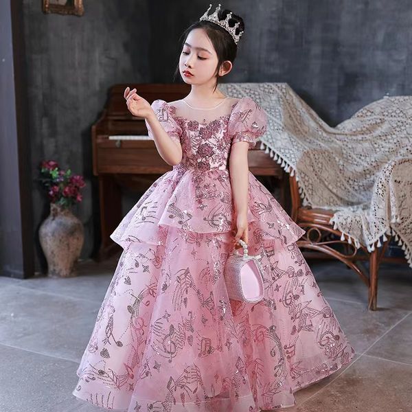 

puffy flower girls dresses kids teens pageant gowns birthday party dress for wedding cooktail gown appliqued pageant gowns floor length tull, White;blue