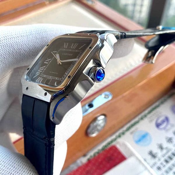 

classic elegance wrist watch santos women men watches rkyr mechanical movement motre de luxe with box, Slivery;golden