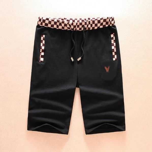 

shorts men shorts short cotton sports panties fashion plain five-piece street length drawstring pants knee beach shirts lzij, White;black
