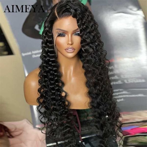 

black deep curly wigs for women synthetic lace front wig long lace wigs side part high temperature fiber cosplay wig 230524, Black;brown