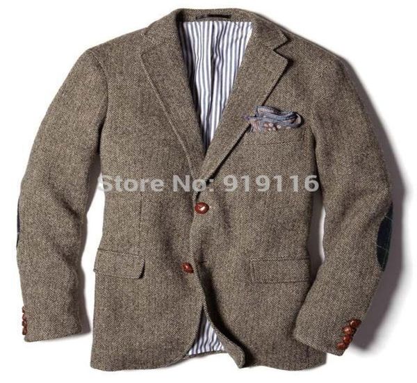 

2016 tweed wool herringbone tuxedos actual images british style custom made mens suit slim fit blazer wedding suits for menjacket4667959, Black;gray