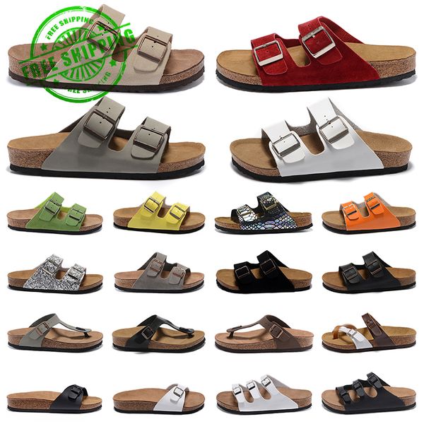 

2023 birks clogs designer sandals men women arizona gizeh summer flat slippers suede leather sliders birks indoor buckle strap flats shoes, Black