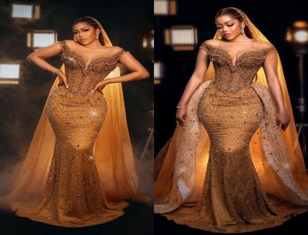 

dubai luxury mermaid evening dress beading crystals detachable train women039s prom dresses formal guest vestido de novia7949275, Black;red