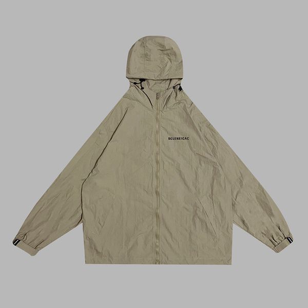 

men's jackets hooded print letter summer sunscreen clothing, Black;brown