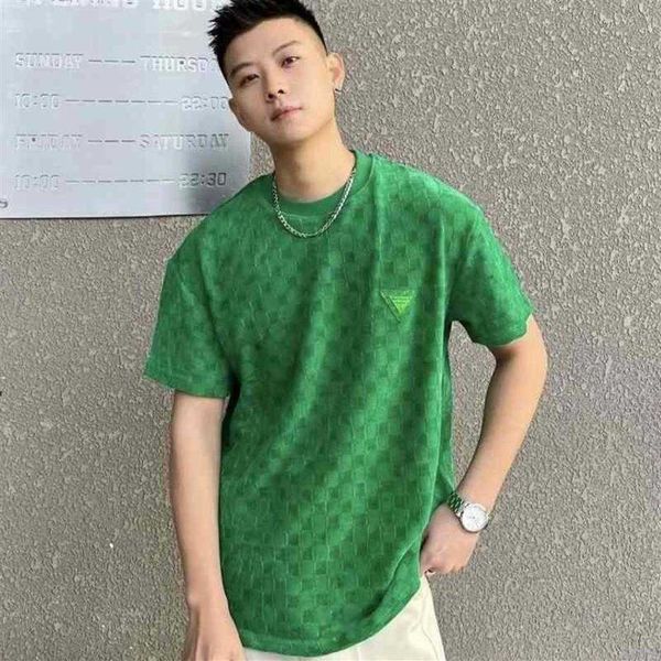 

2022 summer new bottega sleeved fashion ins plaid bv green versatile and women's slim hal201c, White;black