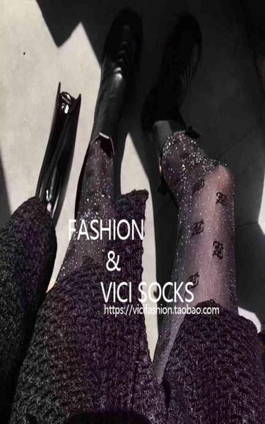 

early spring f family ff letter silk stockings pantyhose skin color black flesh through thin backing socks3827149