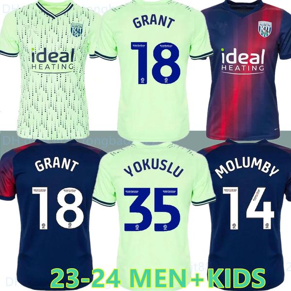 

west bromwich albion 23 24 soccer jerseys home away grant 18 swift 19 wallace 17 yokuslu 35 molumby 14 thomas-asa. 2023 jersey football shir, Black;yellow