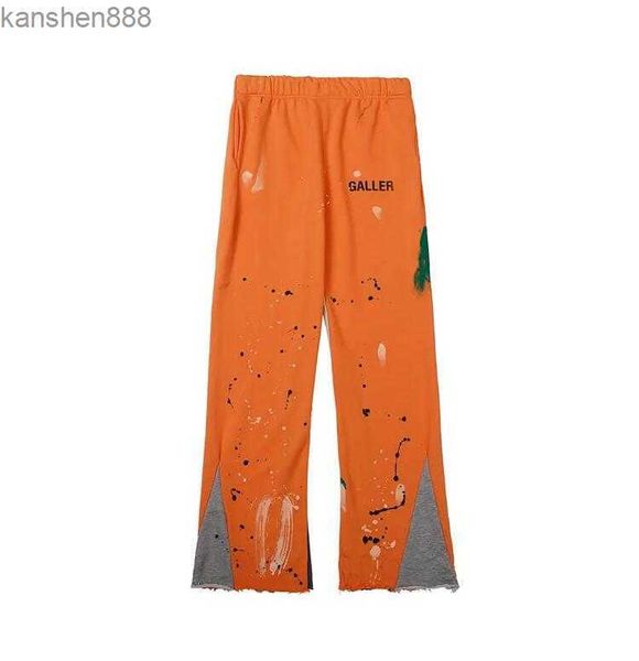 

men's pants 2023 men women galleries sweatpants dept speckled letter print women's couple loose versatile casual straight, Black