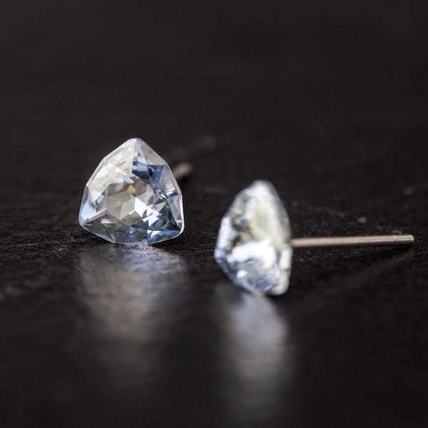 

swarovski crystal element triangle crystal earrings 925 sterling silver anti allergy earrings austrian crystal earrings jewelry ing, Golden