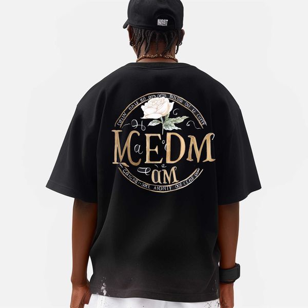 

mach stussys american white rose cotton short sleeve t-shirt men's summer loose fashion couple half sleeve 5sid, White;black