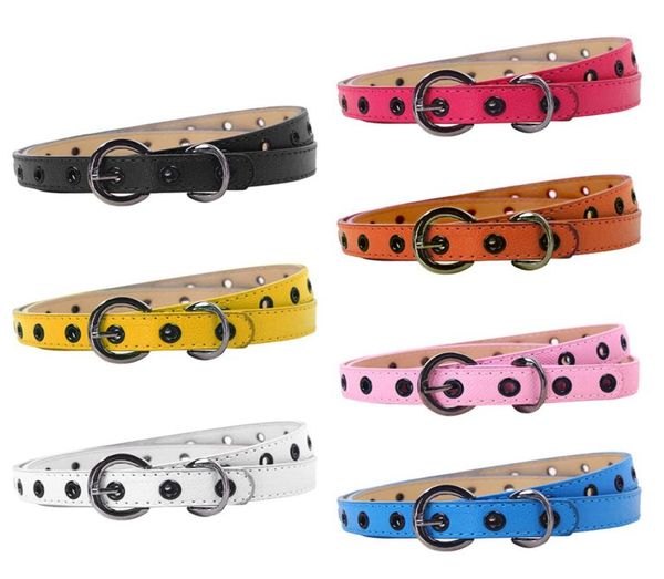 

kids brand belt child waistband classic boys girls color leisure waist strap children pu leather belts 6 color6740035, Black