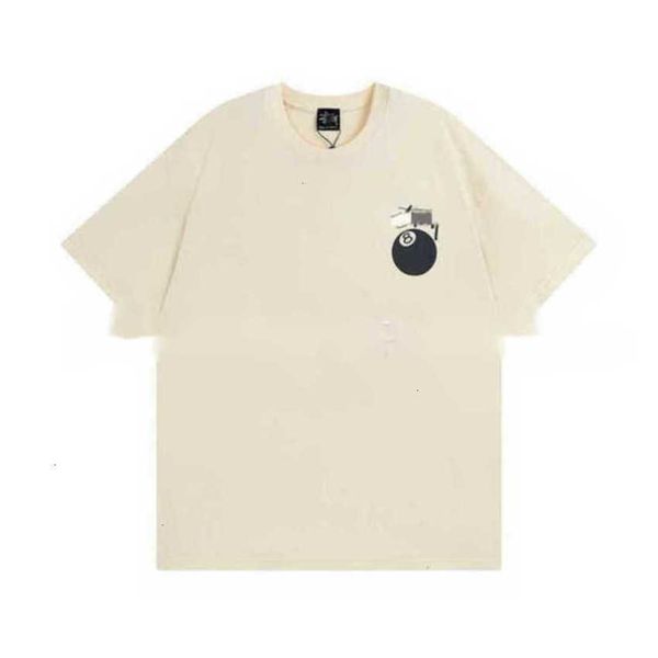 

stussys shirt ice cream niche trendy summer casual cotton dice pattern tshirt loose fitting couple short sleeved t-shirt for mens womens kox, White;black