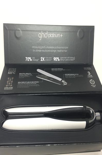 

stock platinum hair straighteners professional styler flat hair iron straightener hair styling tool black color good quality9853333