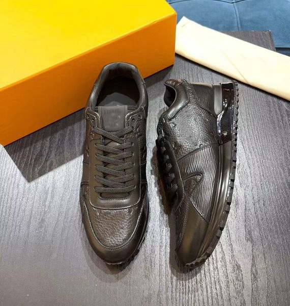 

23s run away men women sneakers shoes grained calfskin leather washed suede cucines basket super-flex rubber sole platform famous trainers, Black