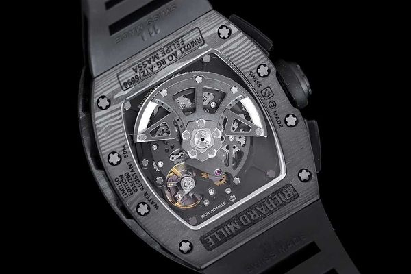 

personality mechanical r i c h a r d luxury superb style male wrist watches rm11 rm11-03 4cog designer high-end quality tpt carbon fiber bez, Slivery;brown